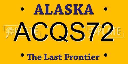 ACQS72 Alaska License Plate