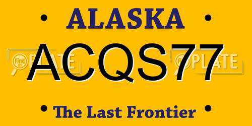 ACQS77 Alaska License Plate
