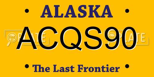 ACQS90 Alaska License Plate