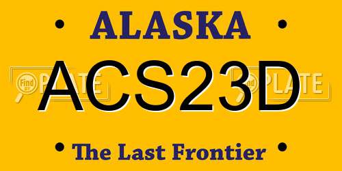 ACS23D Alaska License Plate