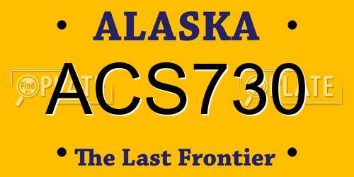 ACS730 Alaska License Plate