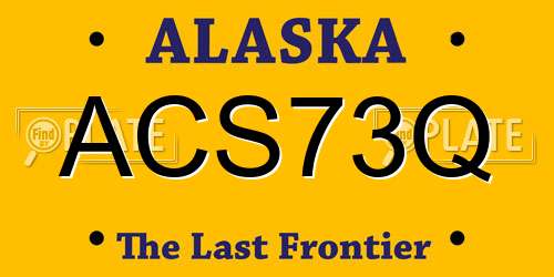 ACS73Q Alaska License Plate