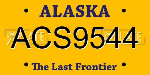 ACS9544 Alaska License Plate