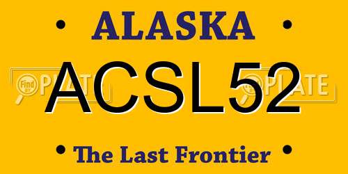 ACSL52 Alaska License Plate