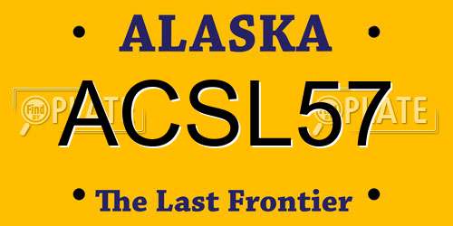 ACSL57 Alaska License Plate