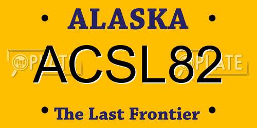 ACSL82 Alaska License Plate