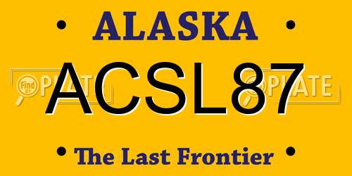 ACSL87 Alaska License Plate
