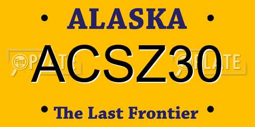 ACSZ30 Alaska License Plate