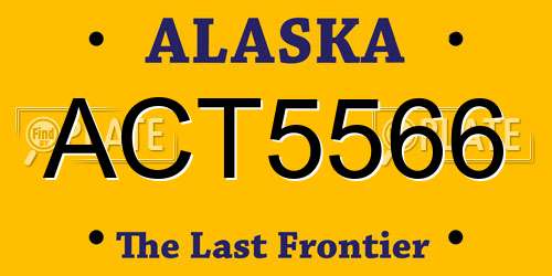 ACT5566 Alaska License Plate