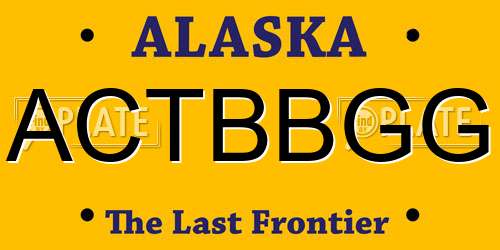 ACTBBGG Alaska License Plate