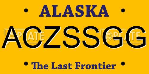 ACZSSGG Alaska License Plate