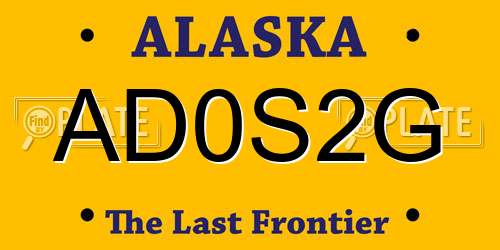 AD0S2G Alaska License Plate