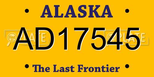 AD17545 Alaska License Plate