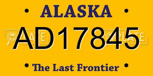 AD17845 Alaska License Plate