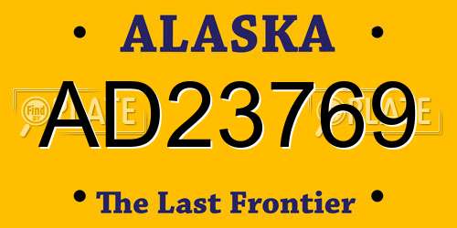 AD23769 Alaska License Plate