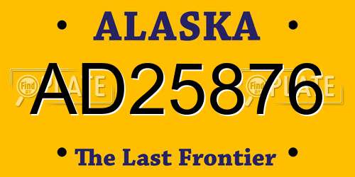 AD25876 Alaska License Plate