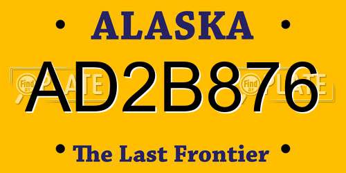 AD2B876 Alaska License Plate