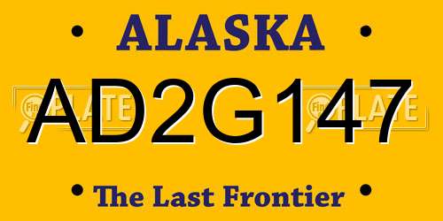 AD2G147 Alaska License Plate