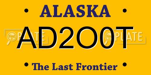 AD2O0T Alaska License Plate
