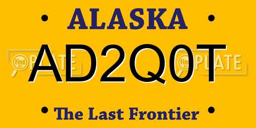 AD2Q0T Alaska License Plate