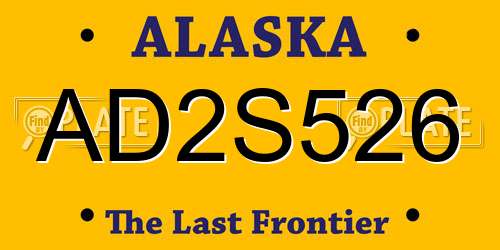 AD2S526 Alaska License Plate