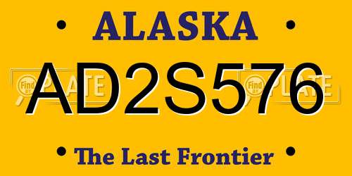 AD2S576 Alaska License Plate