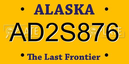 AD2S876 Alaska License Plate