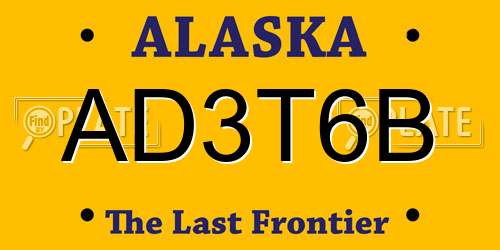 AD3T6B Alaska License Plate
