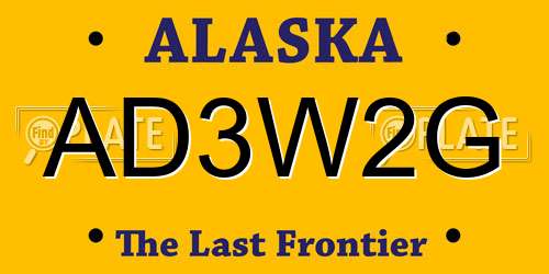 AD3W2G Alaska License Plate
