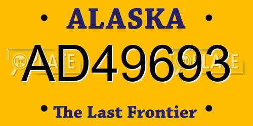 AD49693 Alaska License Plate