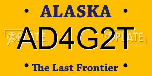 AD4G2T Alaska License Plate