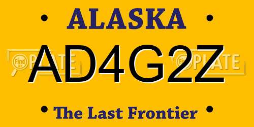 AD4G2Z Alaska License Plate