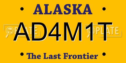 AD4M1T Alaska License Plate