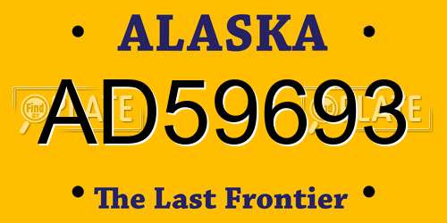 AD59693 Alaska License Plate