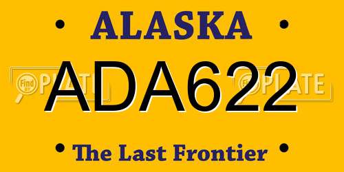 ADA622 Alaska License Plate