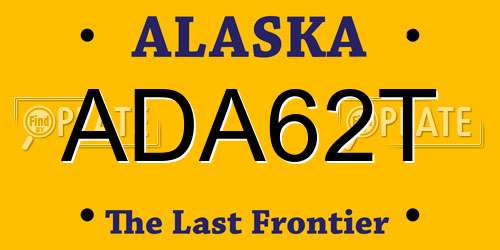 ADA62T Alaska License Plate