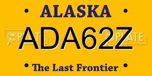ADA62Z Alaska License Plate