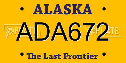 ADA672 Alaska License Plate