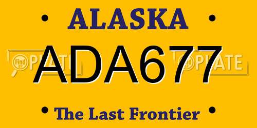 ADA677 Alaska License Plate