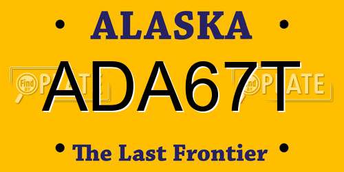 ADA67T Alaska License Plate