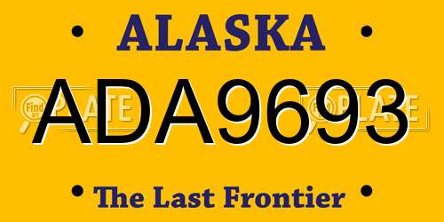 ADA9693 Alaska License Plate
