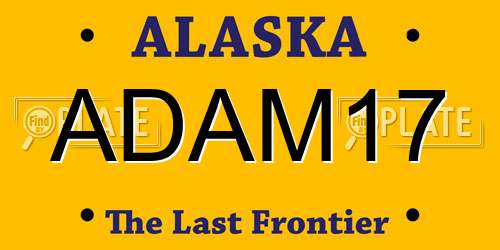 ADAM17 Alaska License Plate