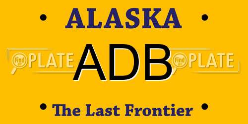 ADB Alaska License Plate