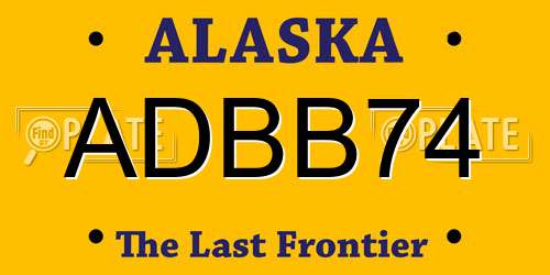 ADBB74 Alaska License Plate