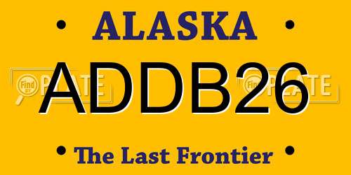 ADDB26 Alaska License Plate