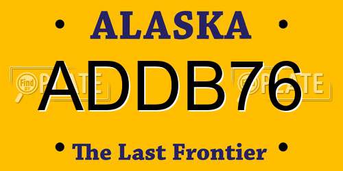ADDB76 Alaska License Plate