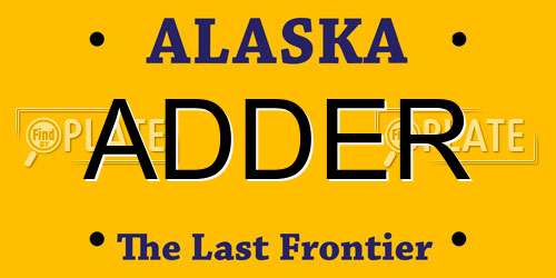 ADDER Alaska License Plate
