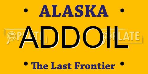 ADDOIL Alaska License Plate
