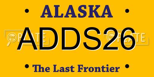 ADDS26 Alaska License Plate