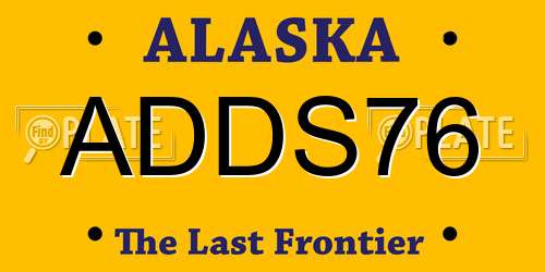 ADDS76 Alaska License Plate
